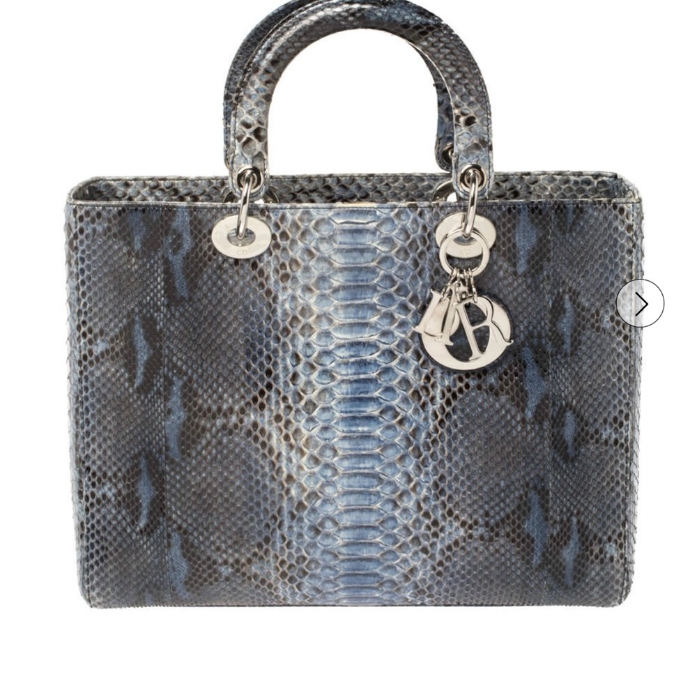 Dior Blue Python Shoulder Bag - Picture 7 of 8